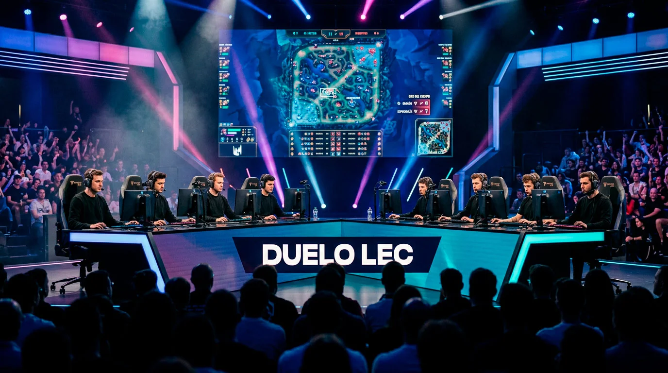 Escenario del LEC con los equipos europeos compitiendo en la temporada Versus 2026 de League of Legends