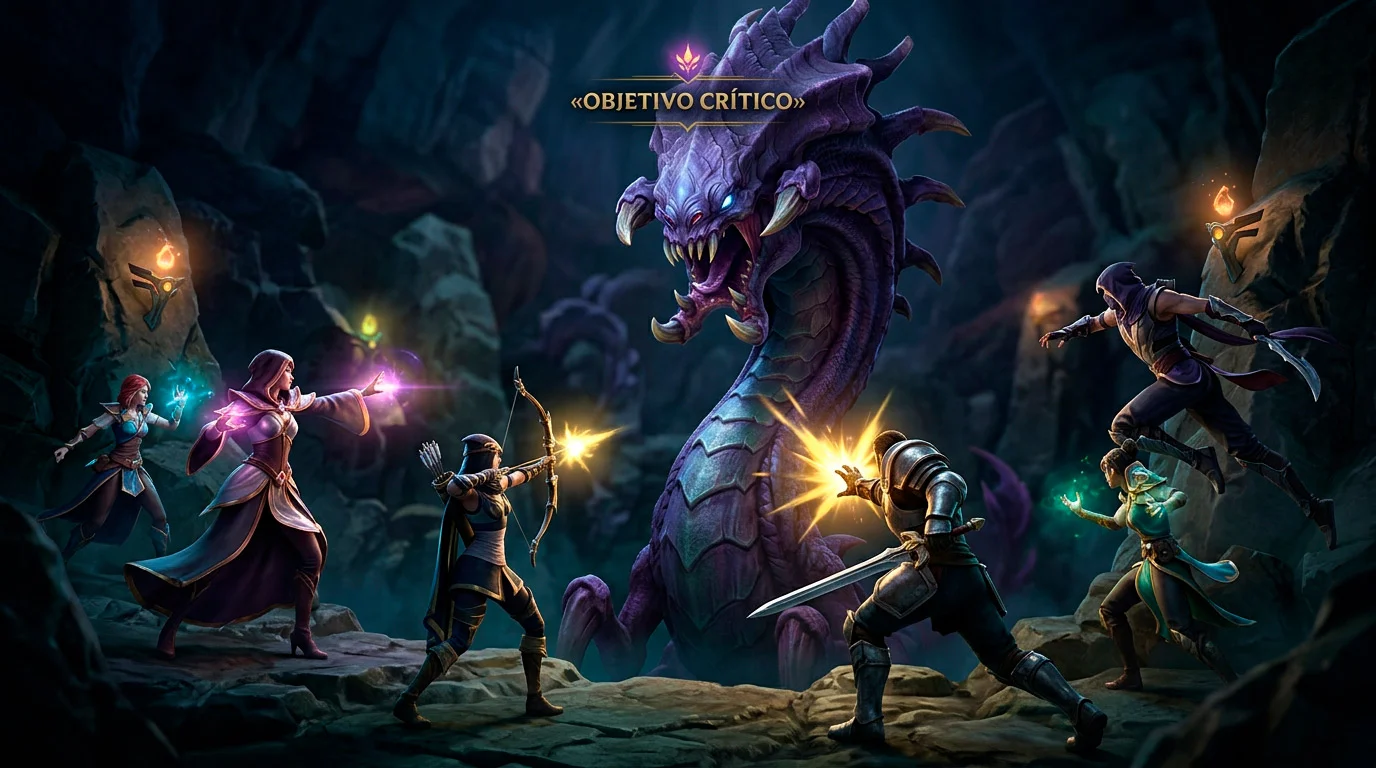 Barón Nashor en el pit del lado superior de la Grieta del Invocador con indicadores de visión y smite contestado
